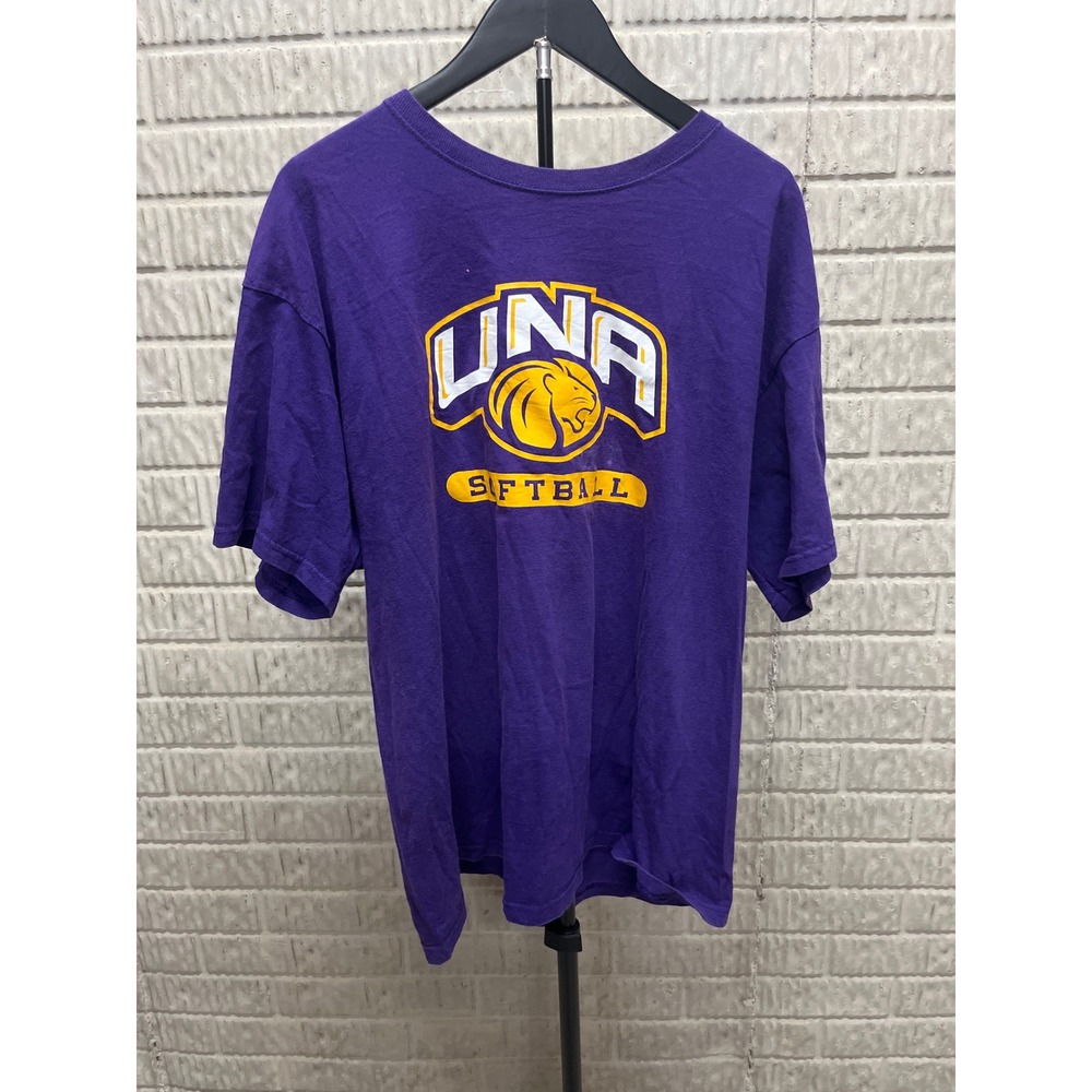 Russell Athletic UNA Lions Softball Graphic T-Shirt Purple Mens XL University AL